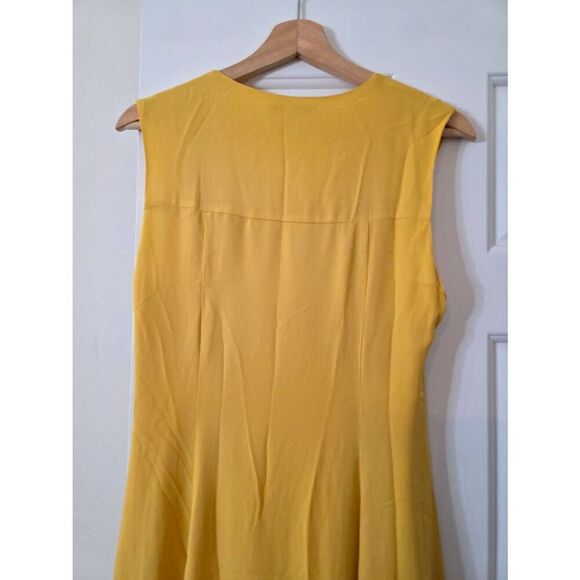 Santorelli Yellow Silk Dress 42 - Picture 7 of 10